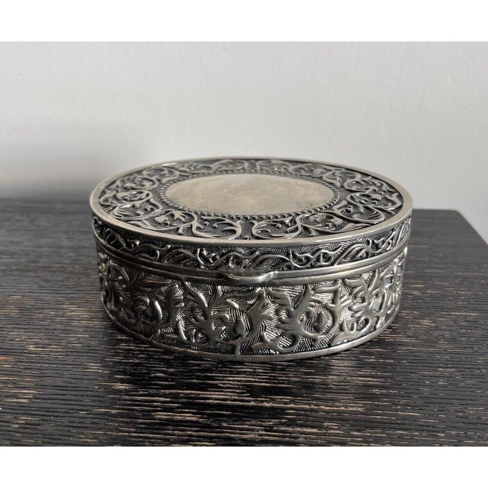 Antique Elegance Silver Trinket Jewelry Box